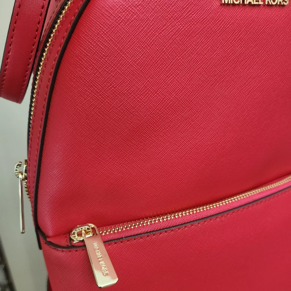 Michael Kors NWT Sheila Medium Bright Red Backpack